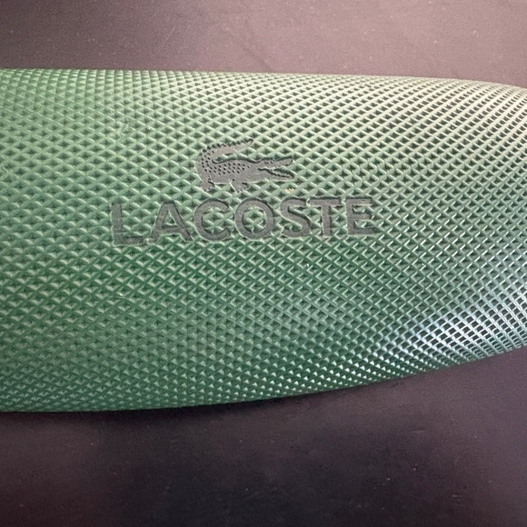 Lacoste hard shell eyeglass case; lined, alligator logo, hinged - Picture 2 of 3